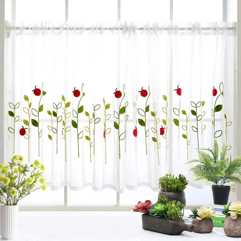 

Ladybug Short Curtains for Living Room Tulle Window Curtains For The Kitchen Sheer Voile Curtain Window Screening DL-WP121&D