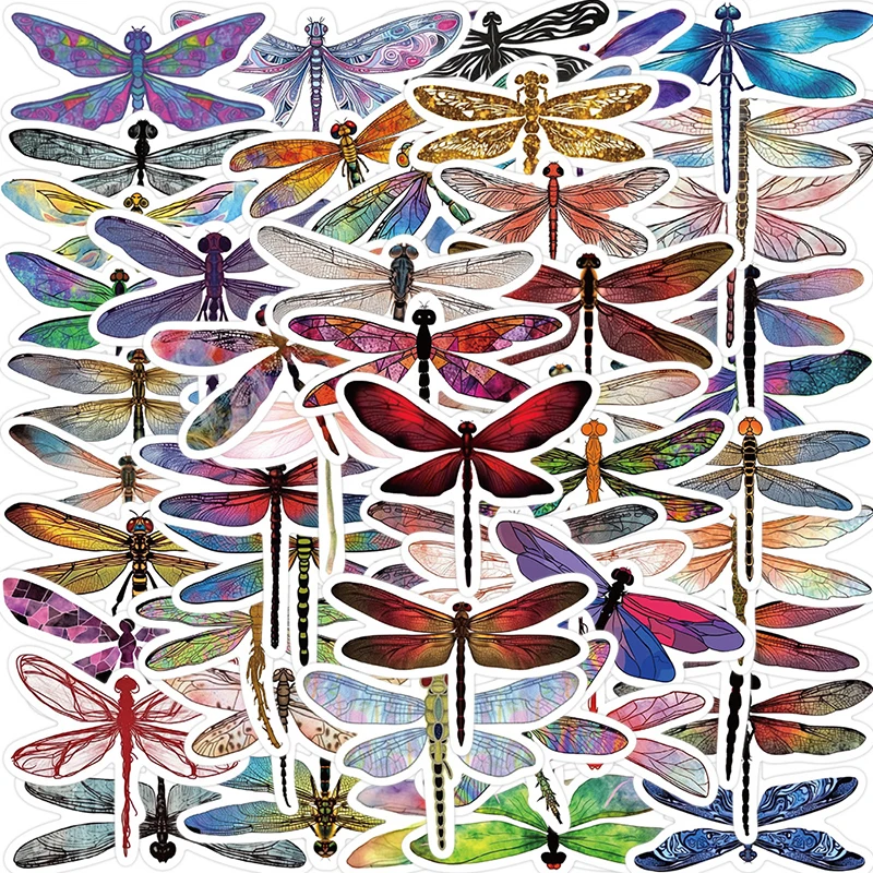 

10/30/53PCS Cartoon Dragonfly Stationery Sticker Aesthetic PVC Children's Decoration Scrapbooking School Supplies for Kids