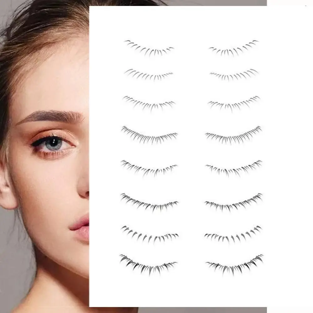 Натуральные мультистильные татуировки для нижних ресниц наклейки 3D