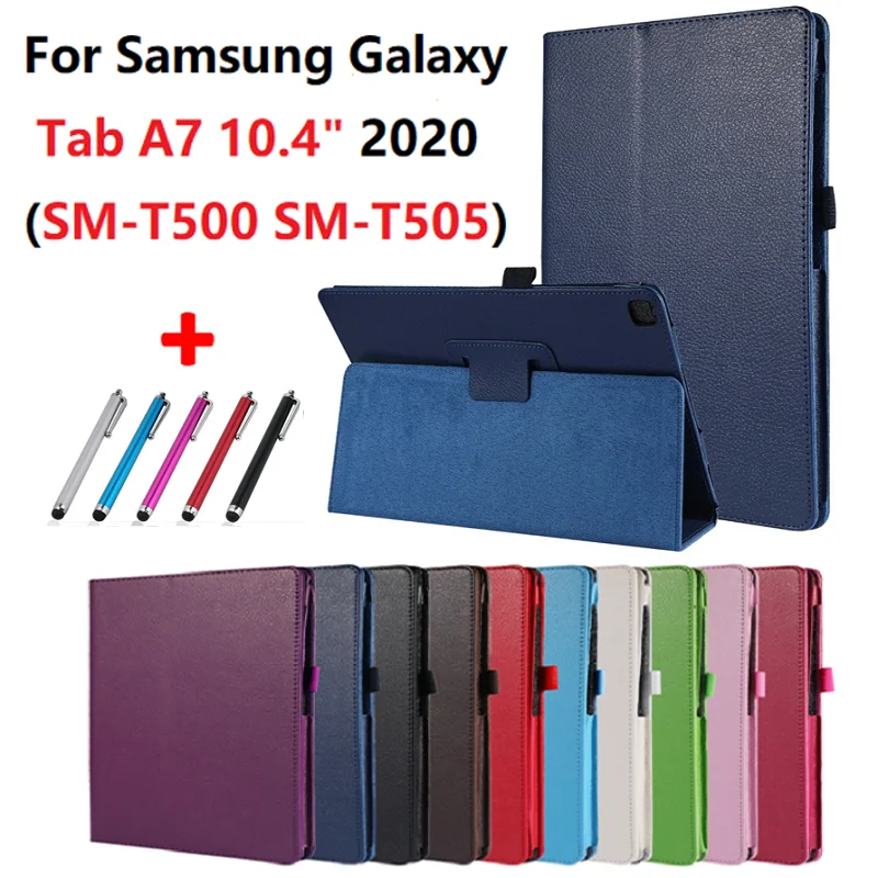 

Tablet Case for Samsung Galaxy Tab A7 A 7 TabA7 10.4 T500 T505 Case Cover Shell SM-T500 SM-T505 Cover Flip Tab A7 Lite Caqa +Pen