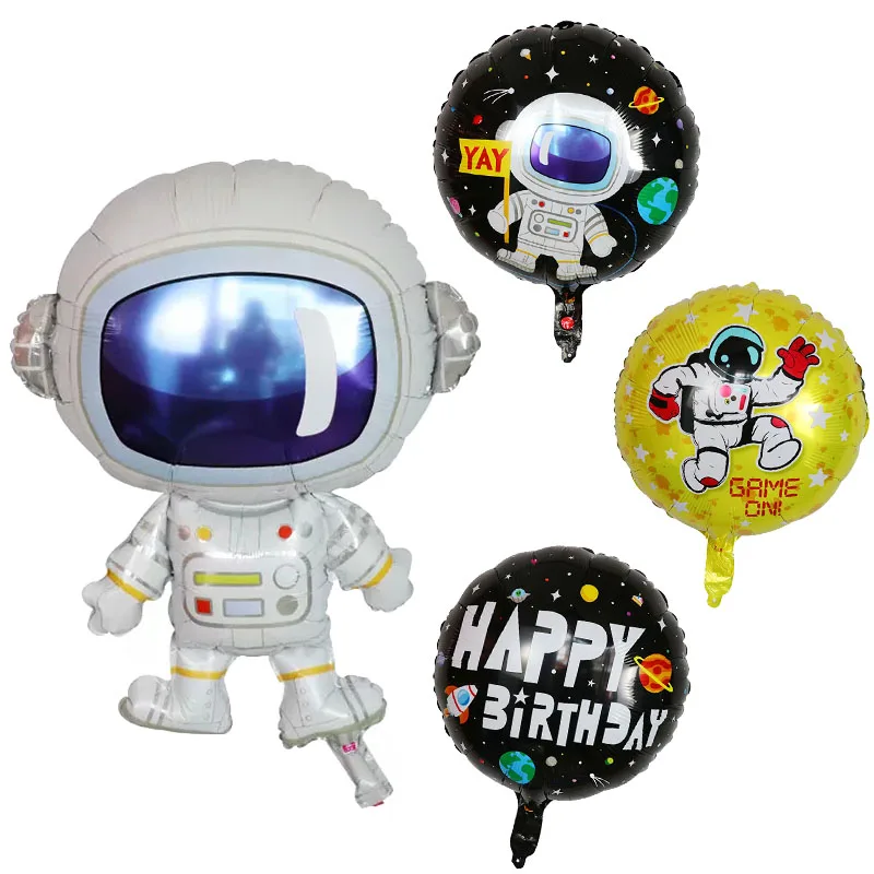 

5Pcs Cute Outer Space Astronaut Balloons Robot Air Globos Galaxy Theme Birthday Party Decorations Baby Shower Supplies Kids Toys