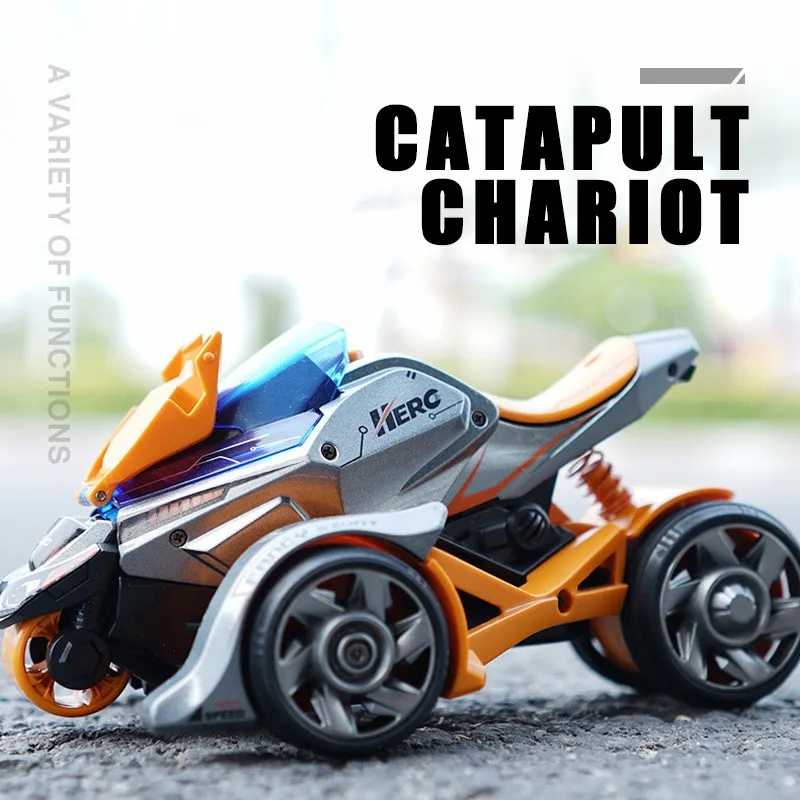

2022 New Alloy Catapult Chariot 2 In 1 Racing Motorcycle Model Toy Pull Back Car Electricity Kids Led Music Toys Birthday Gift