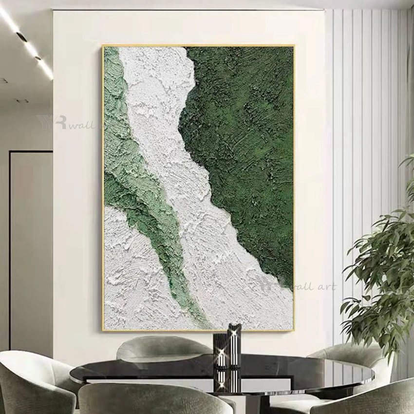 

Handmade Oil Painting On Canvas Wall Decor Poster Green Art Abstract Image Modern Living Room Bedroom Aisle Sofa Texture Picture