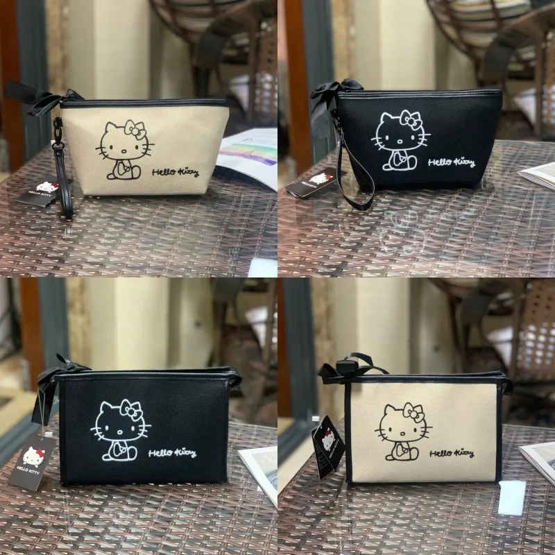 

Kawaii Sanrio Hello Kitty Portable Cosmetic Bag Cartoon Wash Bag Girl Anime Makeup Case Cute Women Handbag Shopping Box Purse