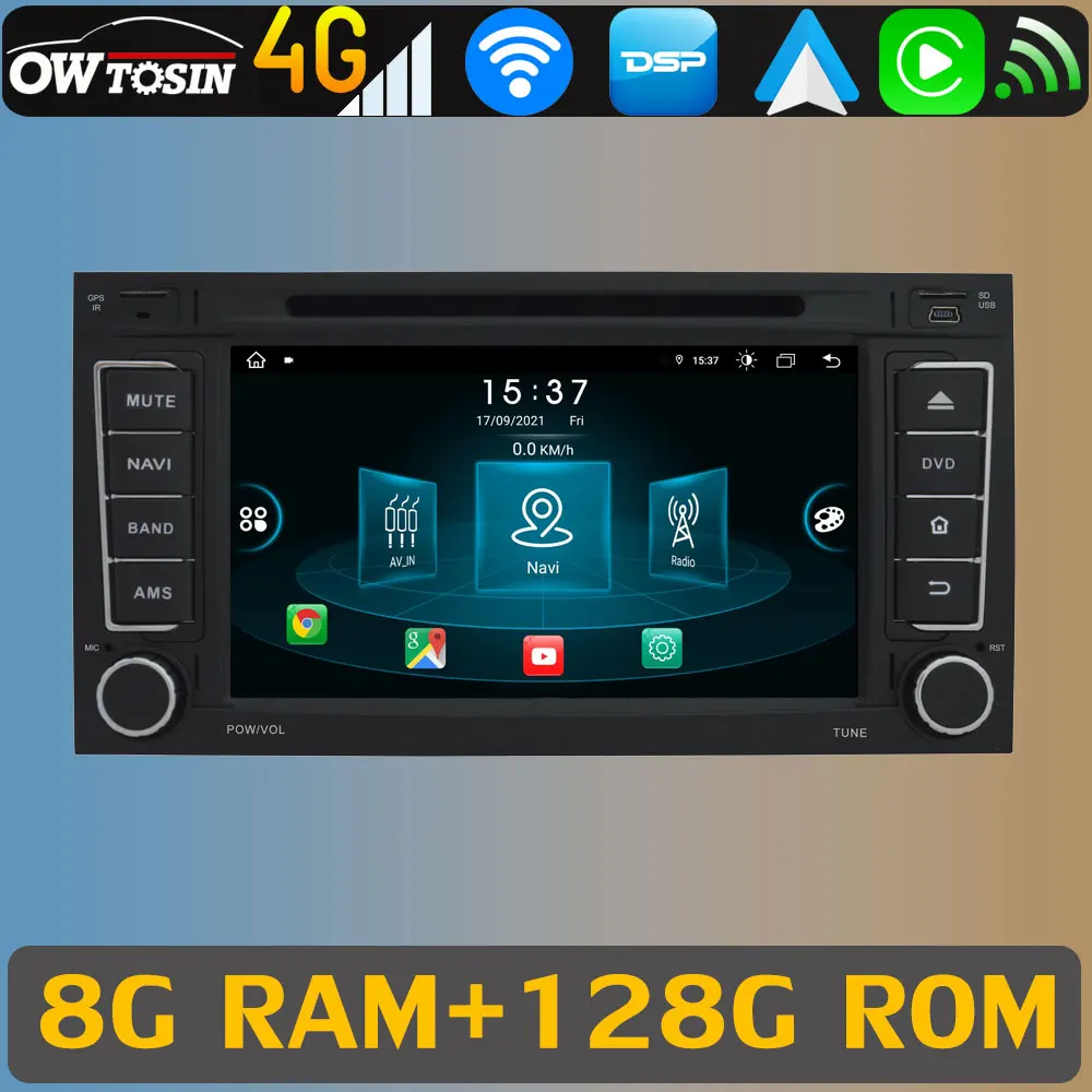 2 Din 8G + 128G Android 11 GPS-навигация автомобильный DVD-плеер для Volkswagen VW Touareg 1 7L 2002-2010 T5
