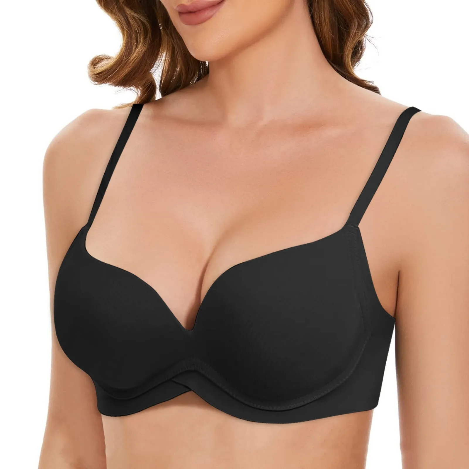 

Бюстгальтер пуш-ап бесшовный однотонный, пикантное нижнее белье без косточек, Тонкий Невидимый, карамельных цветов