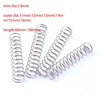 5pcslot wire dia 1 0mm spring steel micro small compression spring outer dia 11mm12mm13mm14mm15mm16mm length 60mm to 100mm