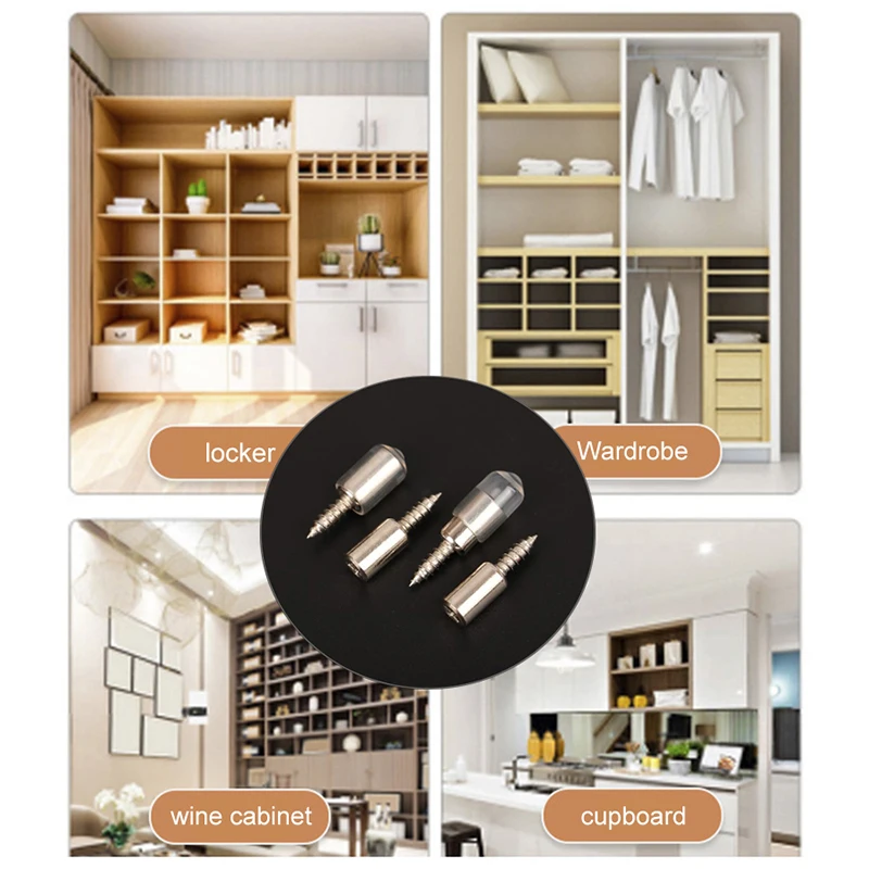 

10Pcs Cross Self-tapping Screw With Rubber Sleeve Laminate Support Homemade Wardrobe Cabinet Glass Hard Nonslip Partition Nail