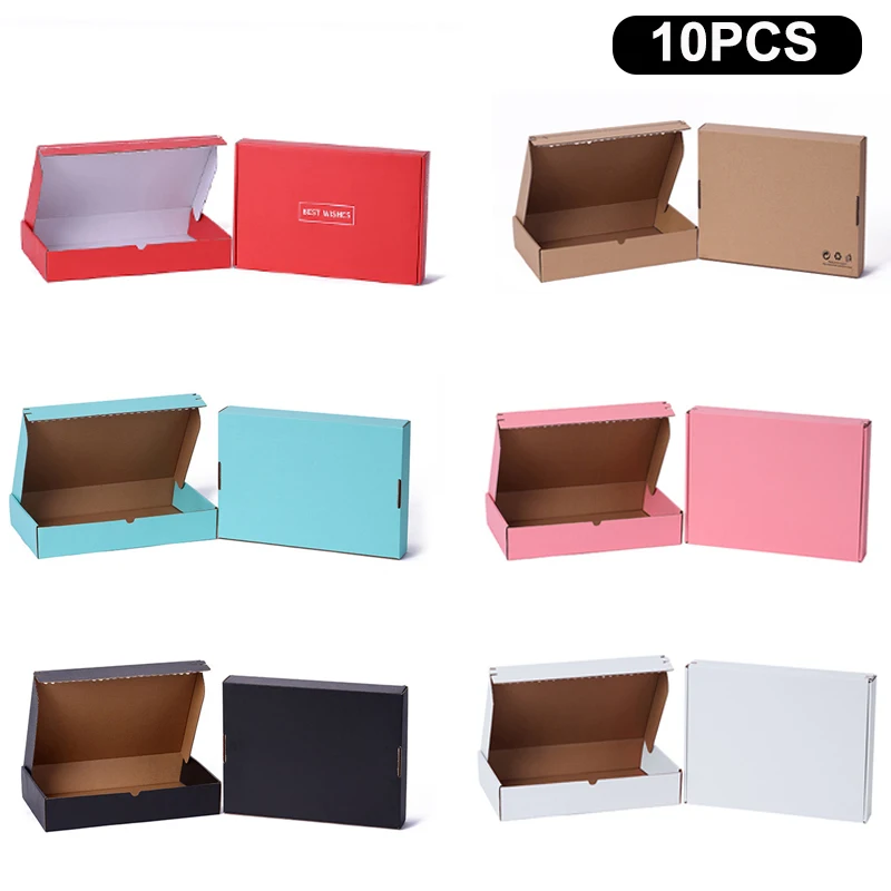 10Pcs Cardboard Boxes Small Size Colorful Corrugated Gift Box with Unique Design Mailer Boxes for Small Business Zipper Box