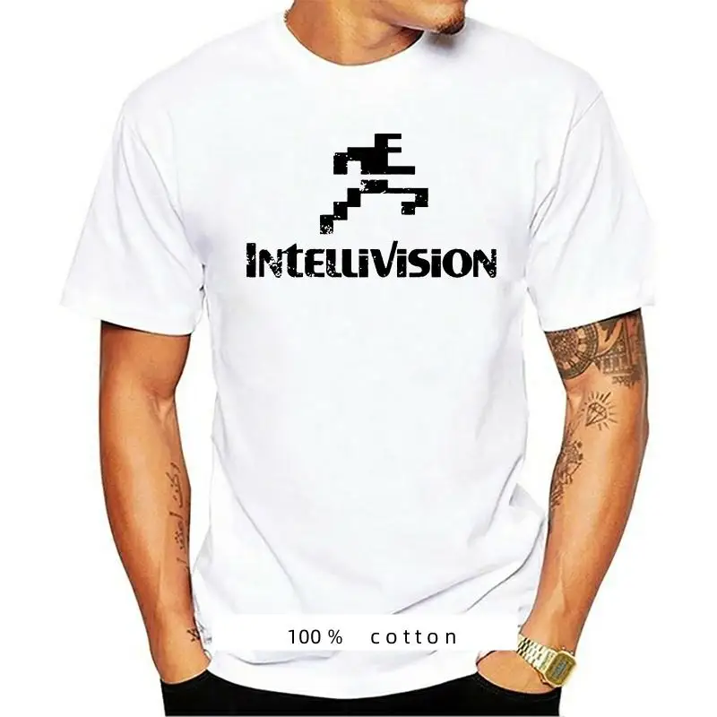 Kaus Intellivision Logo Pria Lari Kaus продолговатый Абу-Абу Хезер Гайя винтажный Kaus Atasan Keren