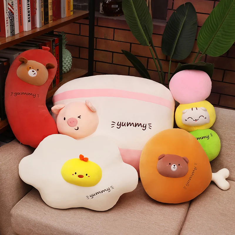 

Cute Soft Sausage Chicken Legs Plush Toys Office Nap Pillow Home Comfort Cushion Child Decor Christmas Gift Cotton Doll