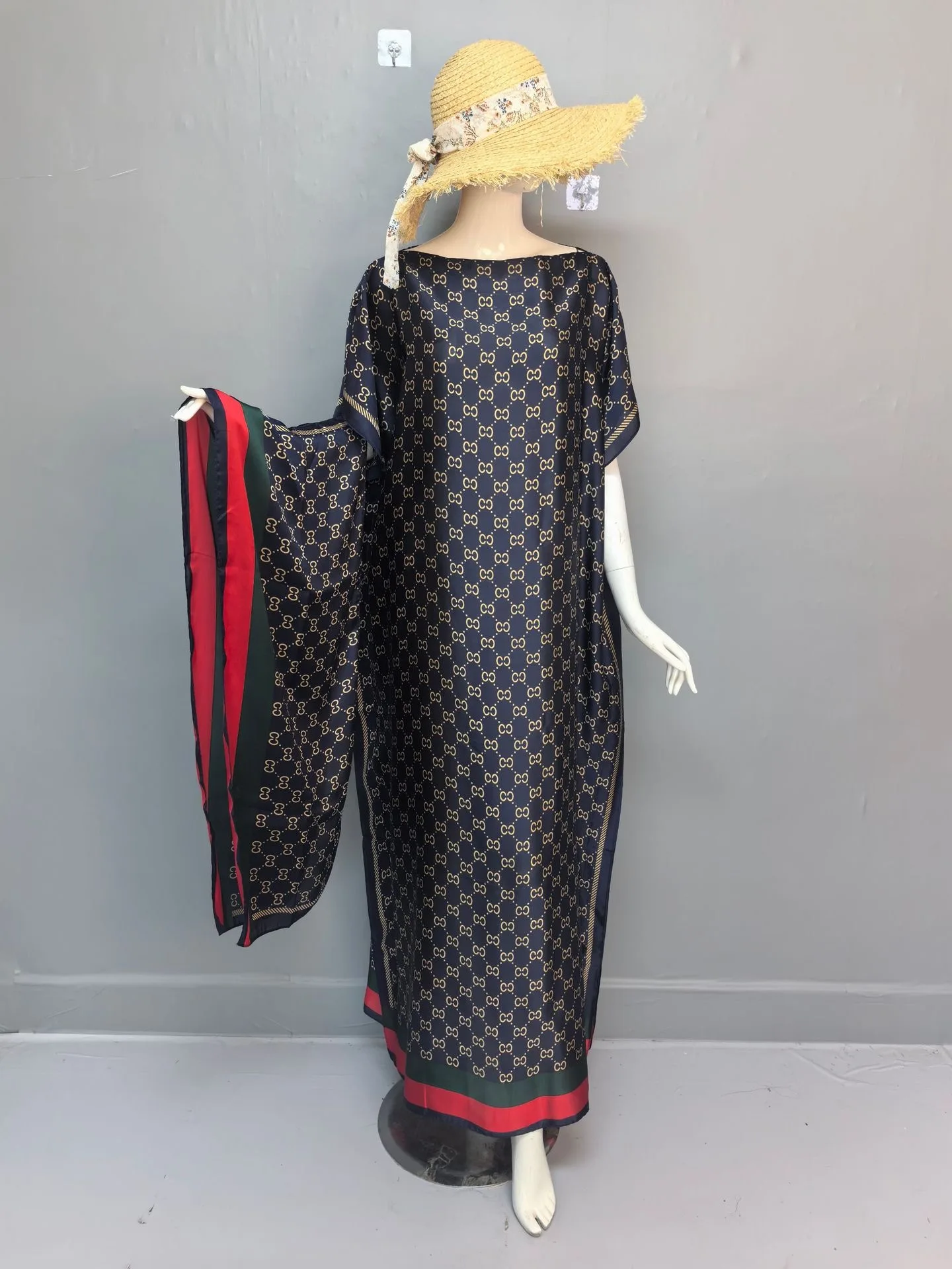 Фото 2025 neue Art Mode übergroße afrikanische Frauen Kleidung Dubai Dashiki Abaya Free Size Print Design mit Schal lockers langes K №5