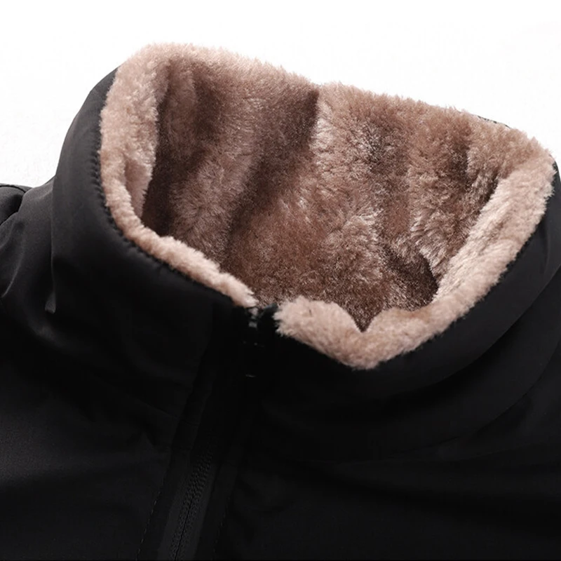 Soft Winter Outdoor Coat Men's Zip Up Hoodie Heavyweight Winter Sweatshirt Fleece Sherpa Lined Warm Jacket
