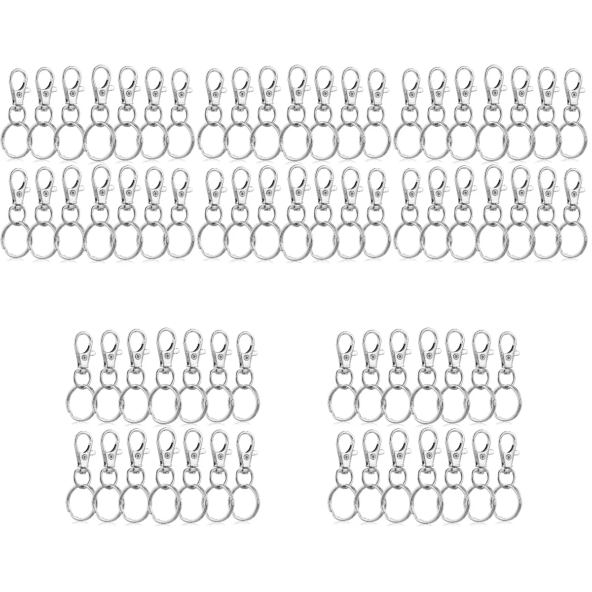 

300 комплектов, легкие, прочные, гибкие, практичные зажимы для ключей, крючки и кольца для ключей, застежки и кольца для ключей