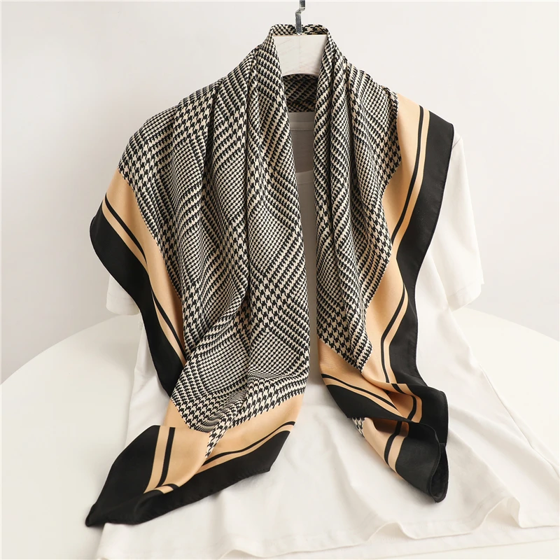 Новинка 2022 хиджаб из Твила головной платок квадратный шарф для женщин женский