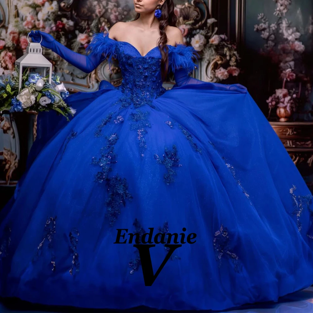 Очаровательные кружевные платья Quinceanera с аппликацией Vendanie для девочек тюлевой