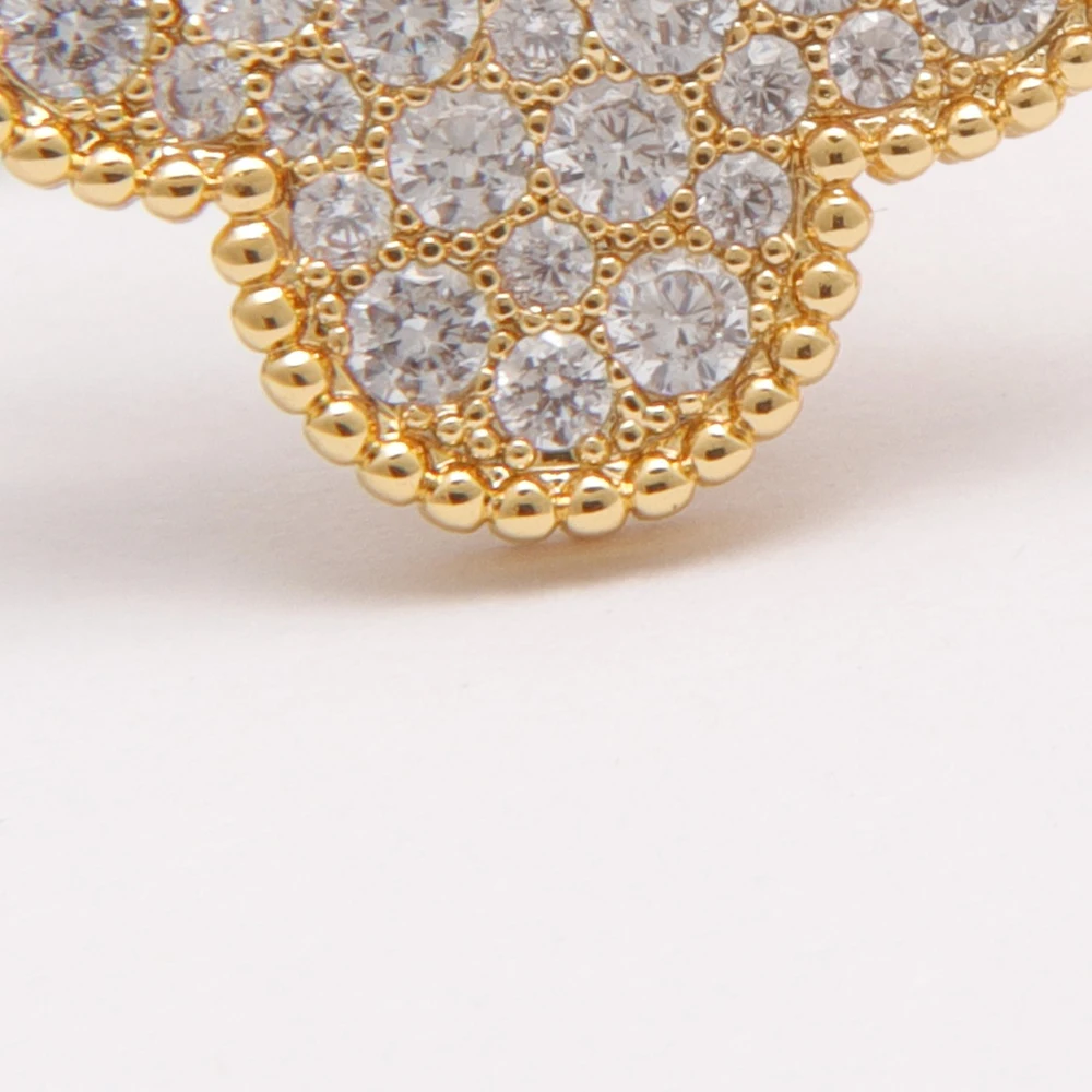 Кольцо из стерлингового серебра 925 пробы VC&ampA Two 4 Clover Full Star с цирконом ювелирные