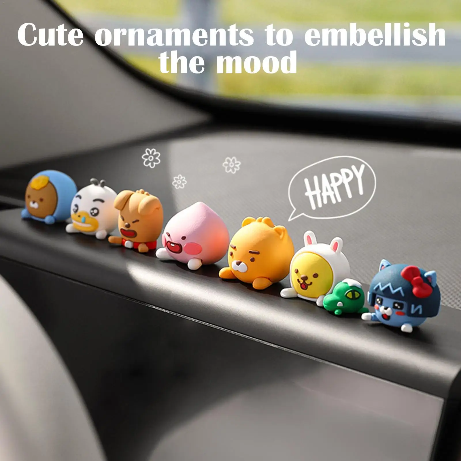 

Центральная консоль с украшениями, милые Мультяшные креативные мини-украшения, декоративные принадлежности, автозапчасти, аниме аксессуар...