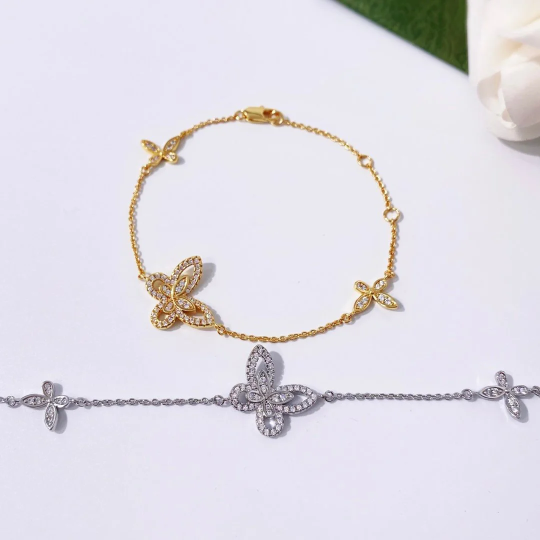 

Brand Trend Jewelry Diamond Inlaid Butterfly Bracelet Jewellery Gold And Birthday Party Everyday Wear