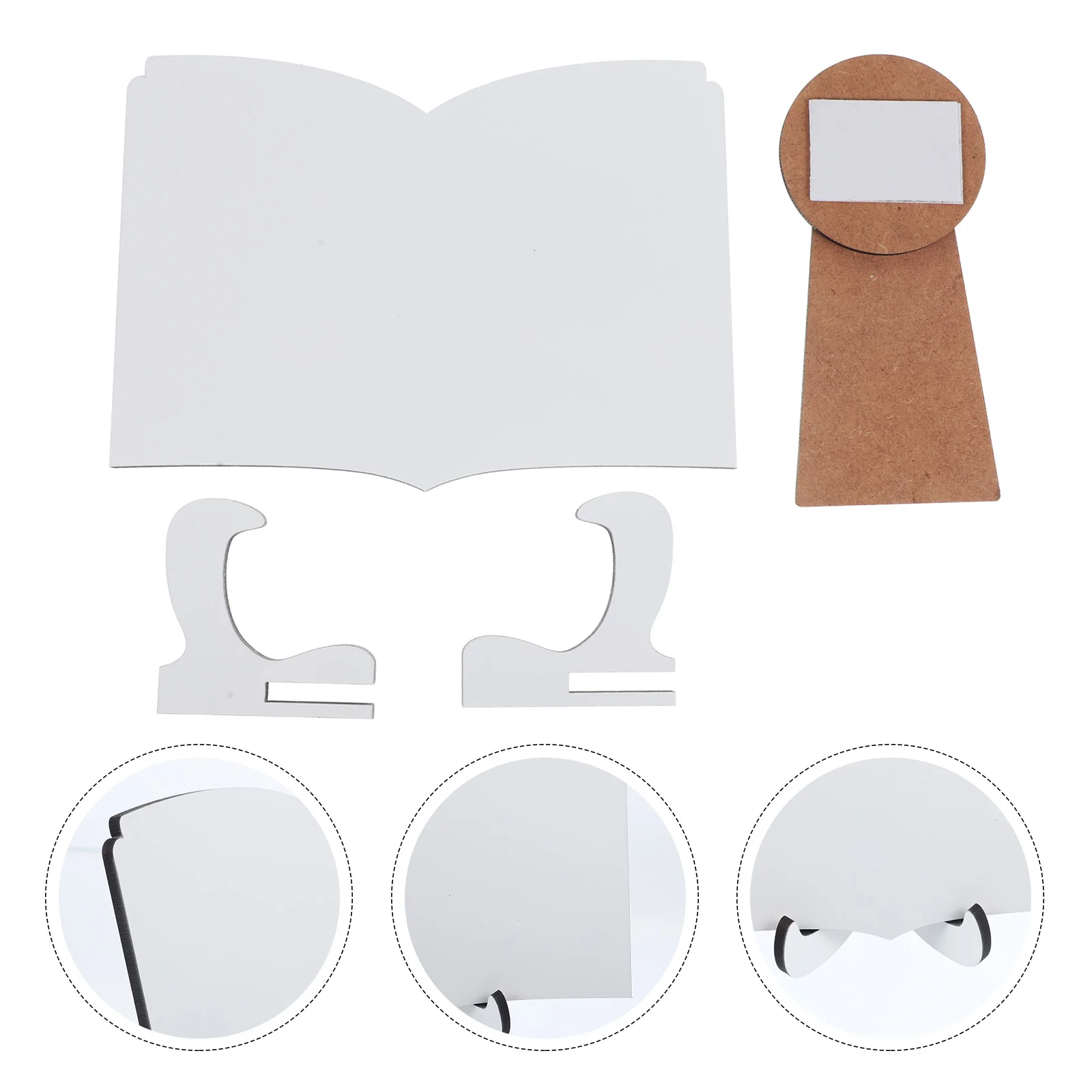 

Wooden Sign Book Photo Board Sublimation Blank Frame DIY Accessories Rectangle 17.7x12.7x0.1cm Transfer Picture Unique White