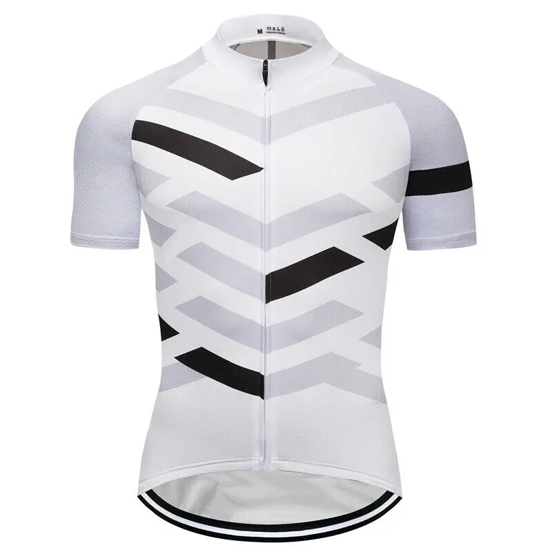 

Summer Men Bicycle Short Sleeve Road Jersey MTB White Clothes Cycling Shirt Bike Wear Sport Jacket Camping Top Pocket Software