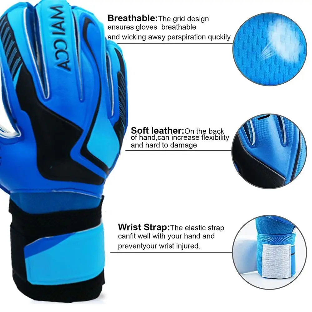 Wear-Resistant Latex Finger Gloves Football Goalkeeper Non-Slip Protective Gear Outdoor Sports Professional Soccer Goalie Gloves