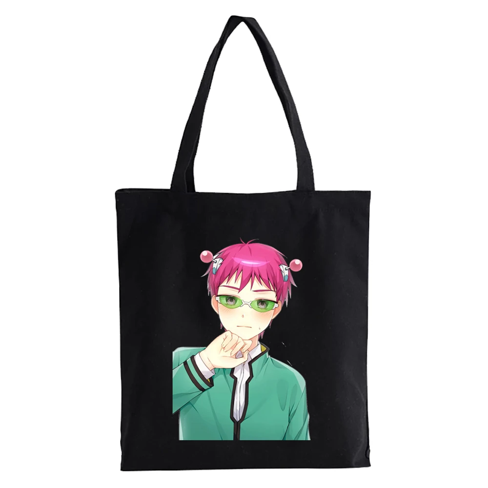 

The Disastrous Life Of Saiki K Kusuo No Psi Nan Cartoon Print Shopping Bags Girls Fashion Casual Pacakge Hand Bag Bolsas