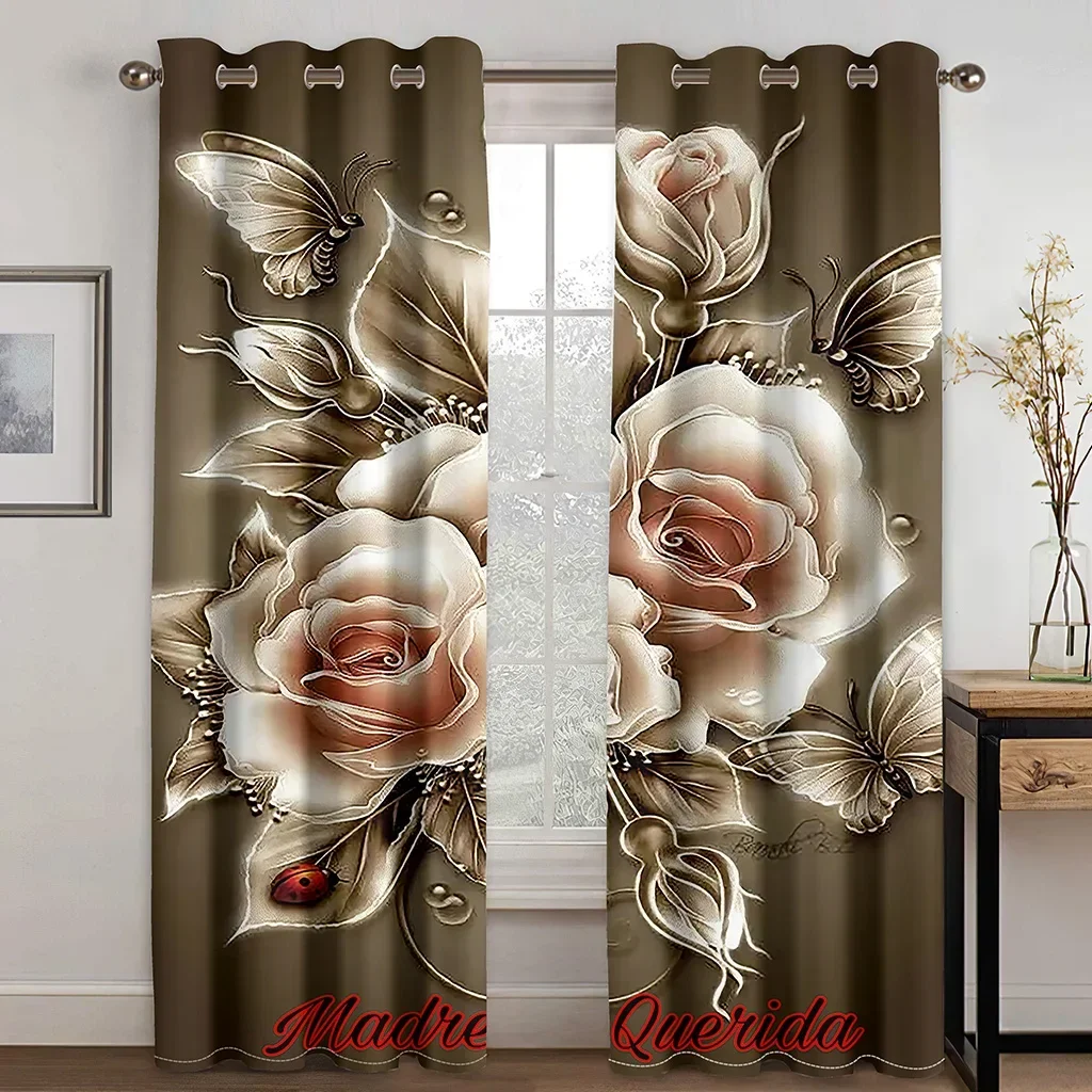 

Cheap Return Luxury Flower Relievo Roce Gold Red Design 2 Pieces Free Shipping Thin Window Curtain for Living Room Bedroom Decor