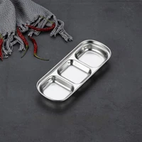 1234 grids sauce dish appetizer serving tray stainless sauce dishes spice plates kitchen supplies plates spice dish plate