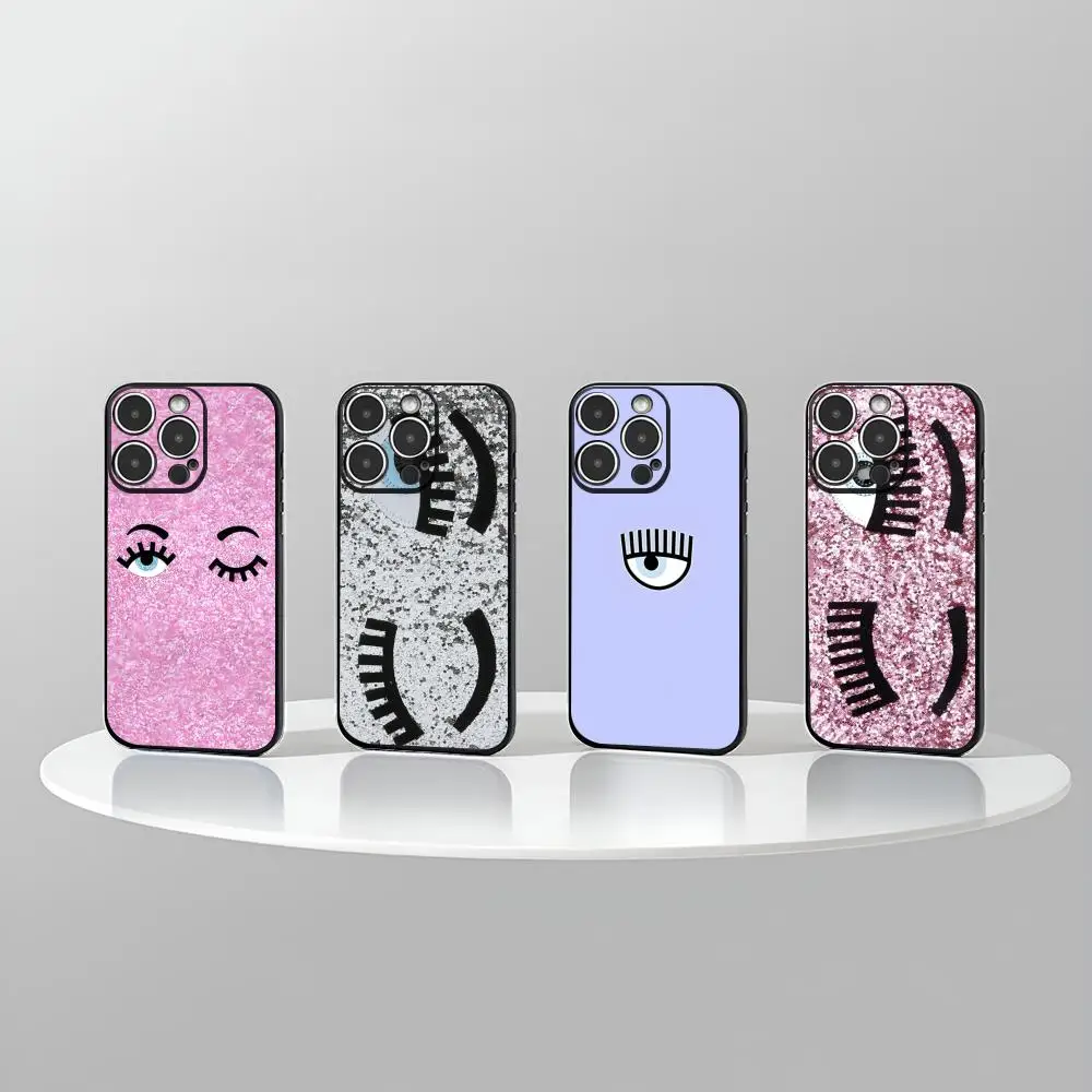 Чехол для телефона Hot Chiara Ferragni Eyes новый IPhone 16 15 14 12 13 11 Pro Max Mini X XR XS Plus черный