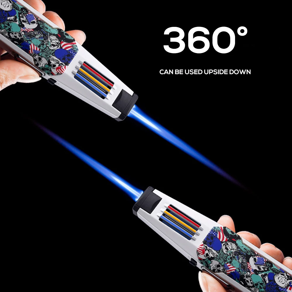 Blue Flame Lighter Windproof Solar Beam Refillable Lockable 