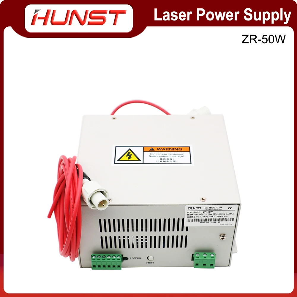 HUNST ZRSUNS-50W Laser Power Supply for 40W 50W Co2 Glass Laser Tube Engraving and Cutting Machine 2 Years Warranty.