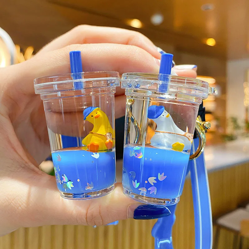 2022 мультяшная голубая Промасленная чашка для молока и чая брелок утка модная