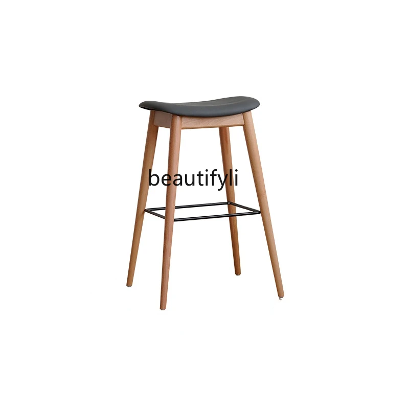 

Нордический современный минималистичный барный стул yj для дома и ресторана, креативный обеденный стул, дизайнерский высокий стул из массив...