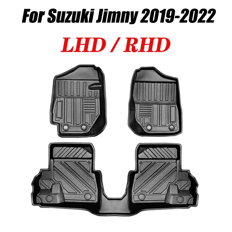 

3D TPE Floor Car Mat For Suzuki Jimny 2019-2022 JB74 JB64 LHD RHD Car Foot Pad Black Floor Liner Surrounded Carpet Accessories