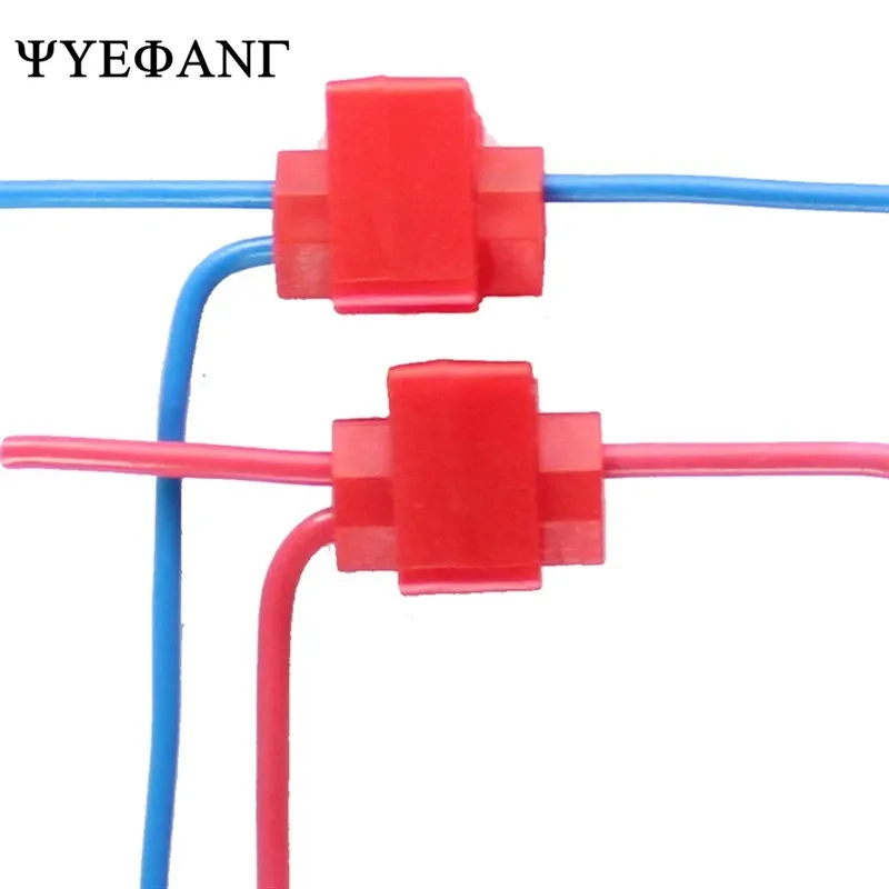 10PCS 5V-220V Line Connector 10-24A Terminal Joint Blue Red Quick Connection Clip Wire Crimp Splitter Lip Break Clamp | Обустройство