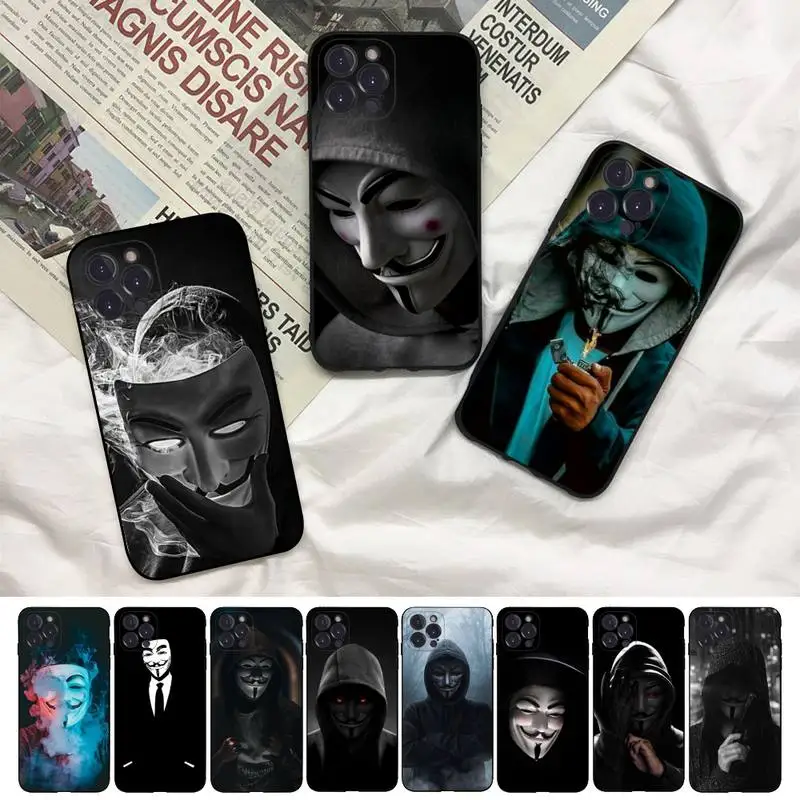

Anonymous Phone Case For iPhone 8 7 6 6S Plus X SE 2020 XR XS 14 11 12 13 Mini Pro Max Mobile Case