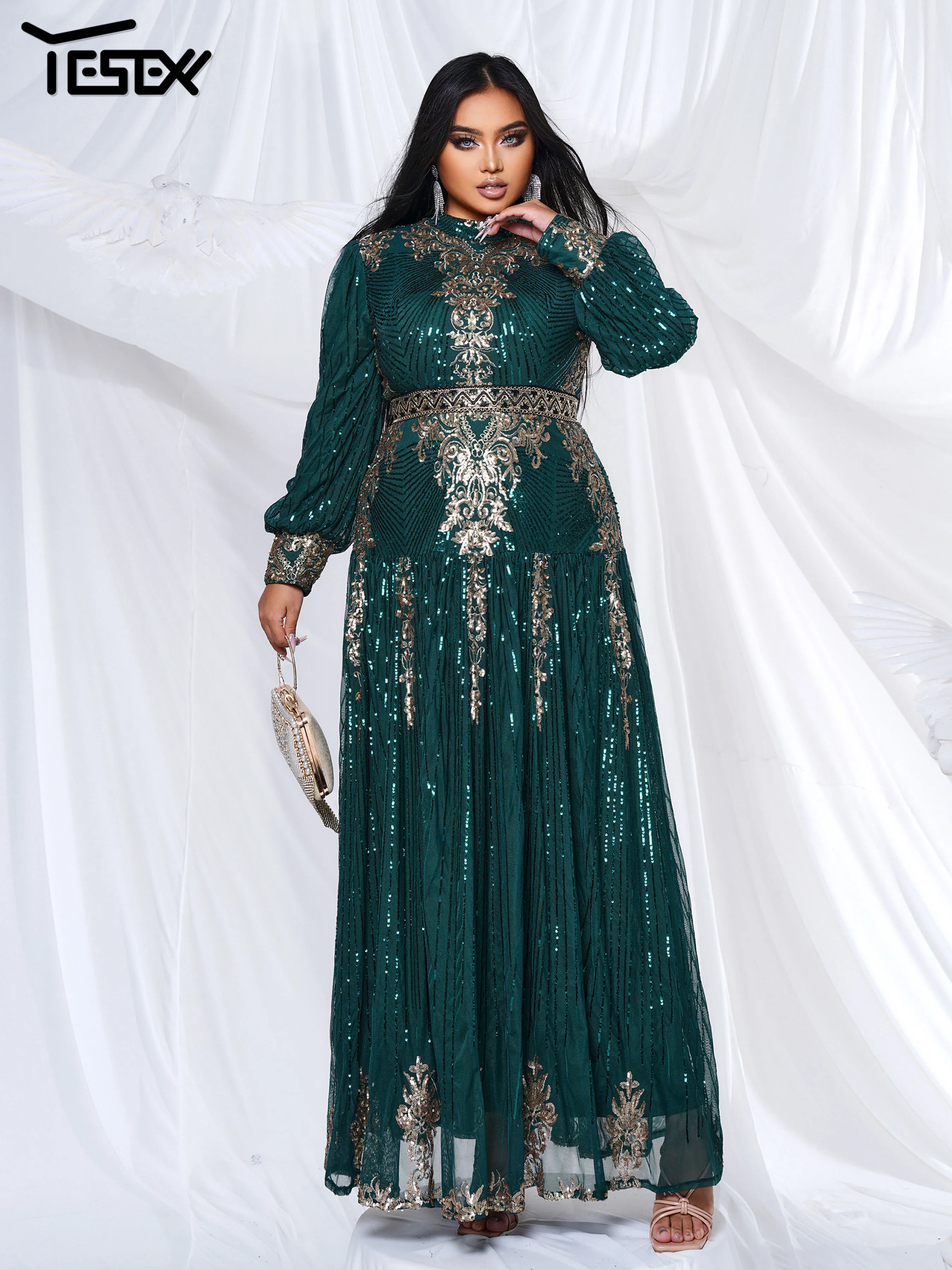 Yesexy Новое церковное платье больших размеров с круглым вырезом и длинными