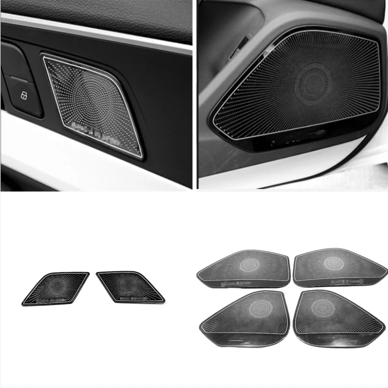 

Внутренние аксессуары для Audi A4/A5/S4 2017-2022, дверной динамик из нержавеющей стали, Аудио Громкий динамик, крышка, отделка, Стайлинг автомобиля