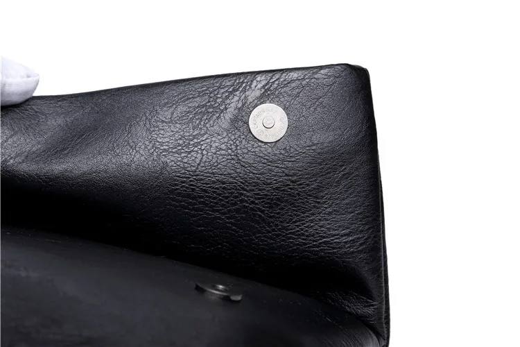 Fashion Men's Folding Handbag Clutch Bag Organizer Wallet Trend Ipadbags Moneybag Business Leisure Black Wear-resistant PU