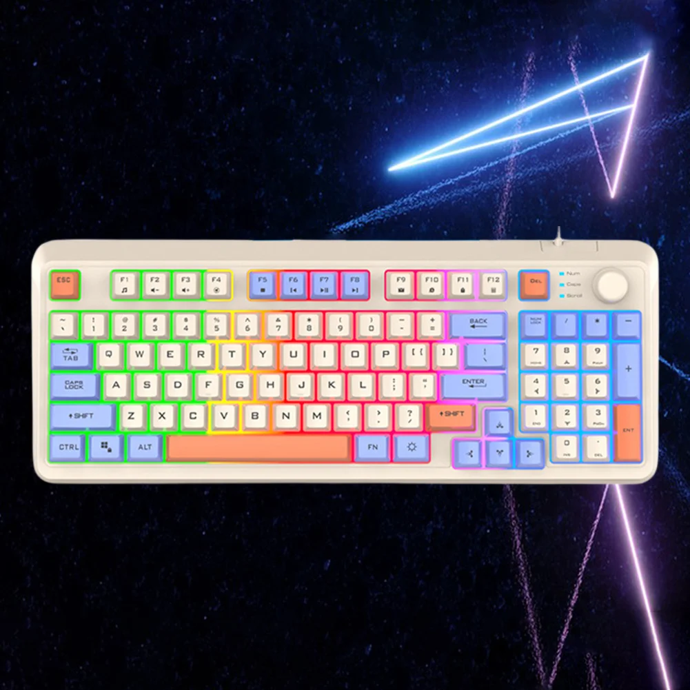 

2023 Now K82 Game Keyboard RGB Light Luminous Keyboard USB Port Wired Keyboard 94 Key Laptop Desktop Hot Swap Keyboard Recommend