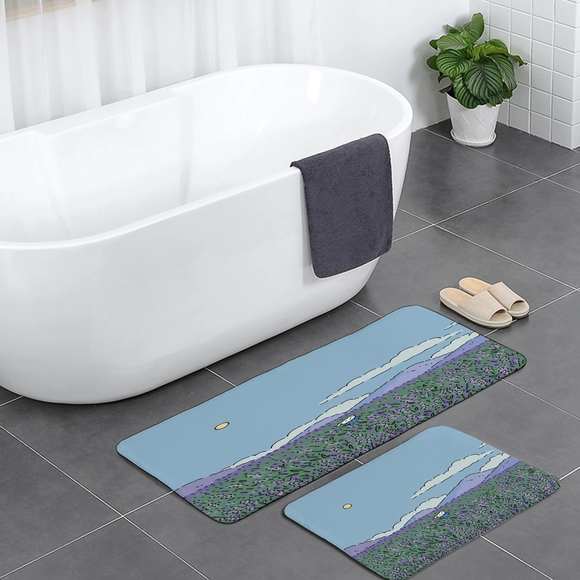

Cute Anime Camper Carpet Bathroom Entrance Doormat Bath Indoor Floor Rugs Absorbent Mat Anti-slip Kitchen Rug