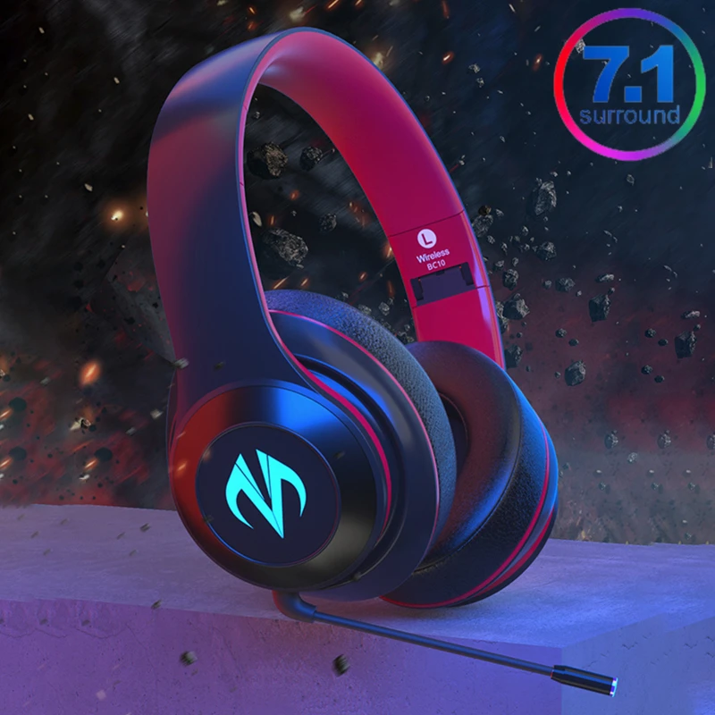 

Мобильные игровые и музыкальные режимы 7.1 объемный звук, Bluetooth наушники беспроводные и проводные стереонаушники Pubg для ПК с RGB-подсветильник...