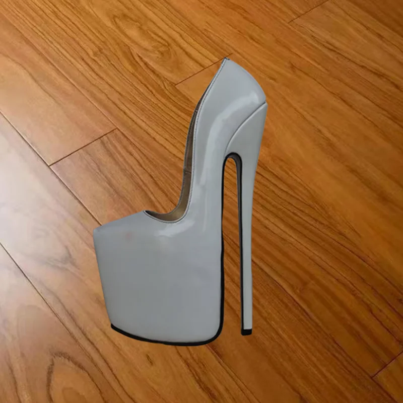 Белые туфли-лодочки без шнуровки на полой платформе модные пикантные летние