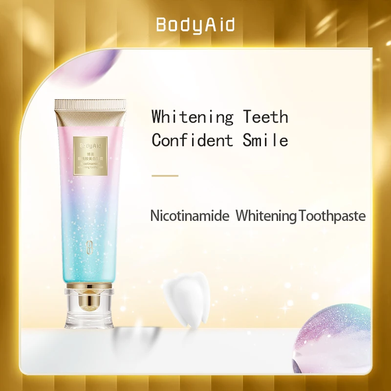 

Nicotinamide Whitening Toothpaste Tooth Cleaning Brightening Whitening Gum Protection Stains Removal Fresh Breath BodyAid 100g