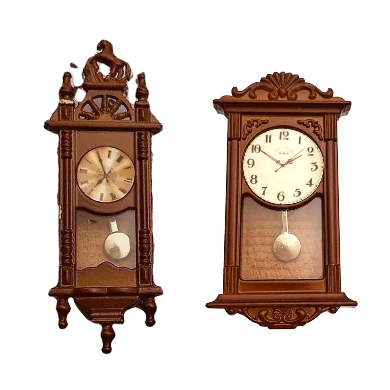 

Детские настенные часы в стиле ретро для кукол, украшение для кукольного домика, ролевая игра, забавная настольная игрушка, лучший подарок д...