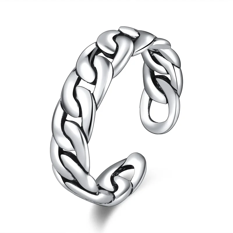 

Creative Design Metal Braided Wheat Ear Ring for Men Silver Color Open Ring Punk Casual Jewelry Gift
