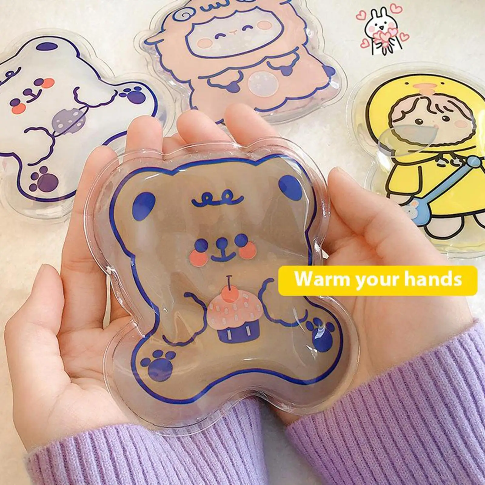 

1pc Mini Winter Reusable Gel Hand Warmer Warm-fitting Cute Heating Warmer Fast Print Pack Hand And Instant Self-Heating H4Q7