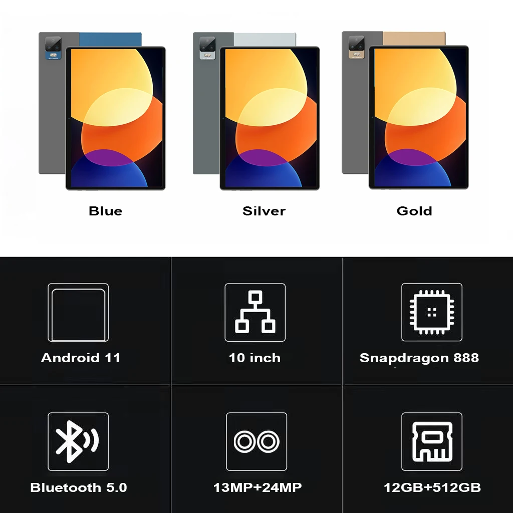 Tanie Światowa Premiera Uwaga 11 Pro Tablet Z Androidem 10 Cal Snapdragon 888 Tablete 12GB 512GB Z Systemem Android 11 Tabletek 5G Sieci Tablet PC