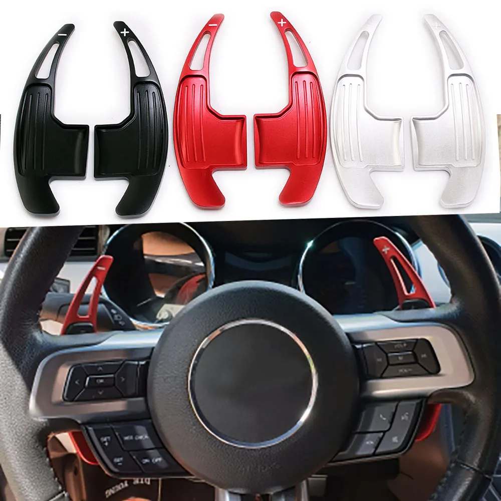 

Car Styling for Ford Mustang 2015 2016 2017 2018 2019 Steering Wheel Gear Shifters Paddle Aluminum Alloy Cover Trim 2pcs